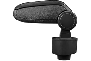 LP Trade Accoudoir Central pour Ibiza 4 IV 6J | Accessoire Console de Rangement et Repose-bras avec Compartiment Organiseur | Pièce Détachée d'Intérieur de Voiture | Simili Cuir Noir - Couture Noire