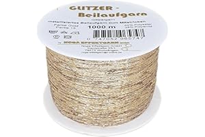 NOGA EFFEKTGARN GMBH Glitzer Beilaufgarn auf 1000 Meter Spulen in verschiedenen Farben (Gold)