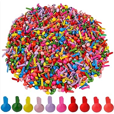 Fermacampioni Metallici Per Scrapbooking - 1000 Pezzi, 4.5x8 Mm, 10 Coloris - Foto 4