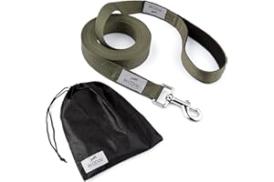 BedDog® Tyson Laisse d'entraînement avec Sac, Longue Laisse avec poignée, Laisse de Dressage, Laisse de Chien de Type 'tug', Longe pour Chien, Robuste 5m - Kaki