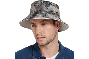 EINSKEY Dwustronny kapelusz typu bucket camo, unisex UPF 50+, bawełniany kapelusz przeciwsłoneczny na zewnątrz, plażę, podróż, golf, safari, wędkowanie, podróże, wędrówki