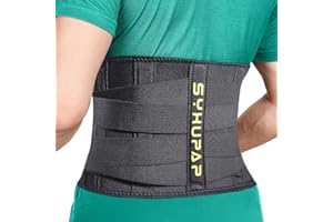 SYXUPAP Faja Lumbar Hombre y Mujer - Alivia el Dolor y Las Lesiones en Cintura y Espalda - Cinturón Lumbar con Doble Ajuste - Gratis Bolsa de Transporte,M