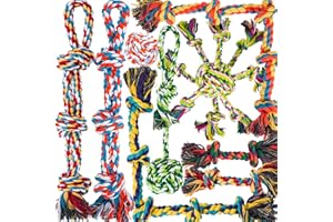 GASAPET Dog Toys Ropes for Large/Medium Dogs, Nearly Indestructible Dog Toys Set With Eight Legs Ball for Aggressive Chewers,Full of Attractiveness, Heavy Duty Natural Cotton Rope Chew toy, Tug Toy 9 Pack