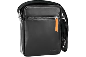 DAVIDOFF(ダビドフ) DAVIDOFF ESSENTIALS Reporter Bag – práctico bolso de hombro para hombre de piel de vaca – moderno bolso bandolera con cremallera y varios compartimentos - bolso con correa para el hombro