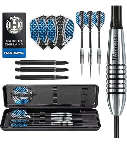 Set Harrows Trophy Set Fléchettes Harrows Trophy 65 Pièces - 12 Fléchettes Acier 22g Avec Accessoires Jeu Fléchettes Harrows Trophy 65 Pièces 22g