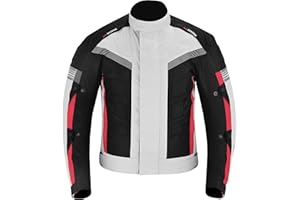 VASTER Chaqueta de Moto - Impermeables Prueba Motocicleta para Hombre con Protecciones - Chaleco Textil para Motocicleta, Aprobado Por la CE (EN 17092-4)