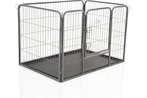 Playpen Heavy Duty Puppy by Cozy Pet Medium 4 Sizes 70cm High Dog Crate Rabbit Run Enclosure Dog Cage Whelping Box with Heavy Duty ABS Floor HDDP02