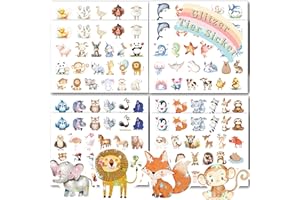FloraVigo 8pcs Tier Glitzer Sticker mit Glitzereffekt Über 150 Motiv Glitzersticker Tiersticker Aufkleber Holografische Tiere Waldtiere für Kinder Mädchen Scrapbooking Fotoalbum Geschenke