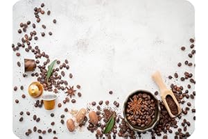 Coffee Beans - Glass Worktop Saver/Protector | Kitchen Cutting Board - by Pearl Glass (40 x 30cm)