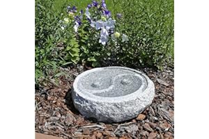 CLGarden Granit Vogeltränke M2 Vogelbad im Yin & Yang Design