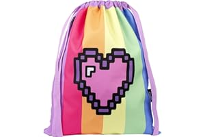 Fringoo - Black Unisex Kid's Minimalist Drawstring Backpack | School, Sport, Leisure | 3 Pockets, 1 Compartment