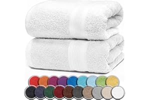 NatureMark - Confezione da 2 Asciugamani Sauna, Qualità Premium, 80 x 200 cm, 100% Cotone, Bianco