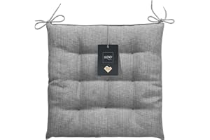 ‎LILENO HOME LILENO HOME 1er Set Stuhlkissen Silber (40x40x4,5 cm) - Sitzkissen für Gartenstuhl, Küche oder Esszimmerstuhl - UV-beständige Indoor u. Outdoor Stuhlauflage als Stuhl Kissen (Laura OLF)