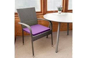 Roseley Waterproof Chair Cushion With Ties Outdoor Seat Pad Removable Water-Resistant Cover Durable Comfy Patio Garden Lawn Seating [Lilac, 50 x 44 x 4cm]