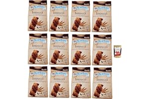 ‎ITALIAN GOURMET E.R. Mulino Bianco Intrecci Biscotti, Vollkorn -Kekse mit Kakao -Gebäck und Schokoladenchips, biscuits, cookies, 12x 300g + Italian Gourmet polpa 400g