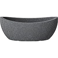 Scheurich Wave Globe Jardiniere, ovale Pflanzschale aus Kunststoff, Schwarz-Granit, 58 cm lang, 24 cm breit, 23 cm hoch…