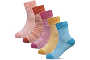 GENTABY Girls Thick socks Thermal Socks Winter Warm Toddlers Walking Cosy Boot Gift Kids Hiking Socks 5 Pairs 1-12 Years
