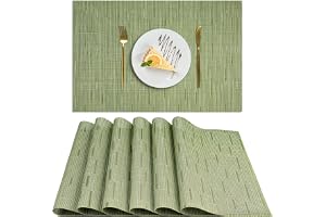 AUAUY Set med 6 tvättbara bordstabletter, PVC-bordstabletter, 30 x 45 cm