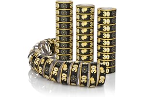 FunX Luftschlangen 30. Geburtstag 3er Pack - Gold Schwarze Party Deko und Tischdeko für Mann oder Frau - Ideal für den Geburtstagstisch