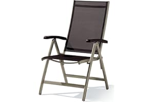 Sieger 945/C-M Klappsessel Bodega, Aluminium, Vollkunststoff und Textilux-Gewebe, champagner-mocca