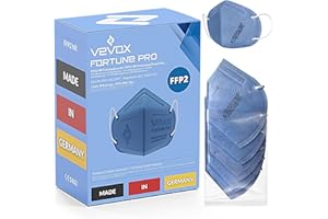 VEVOX® FFP2 Masken Blau CE zertifiziert aus Deutschland - 10, 20, 50 Stk. - 100% MADE IN GERMANY - FFP2 Maske Hellblau - Farbe frei wählbar - CE geprüft nach EN149:2001+A1:2009 - à 5 Stk. verpackt