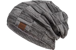 REDESS Bonnet pour Homme et Femme Chapeaux d'hiver Chauds Bonnet de crâne tricoté épais