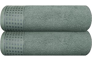 GLAMBURG Baumwolle 2er-Pack Oversized Badetuch-Set 70 x 140 cm, große Badetücher, Ultra saugfähig, kompakt, Umweltfreundlich und 100% recycelbar, schnell trocknend und leicht, Jade
