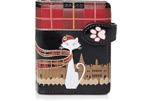 SHAG WEAR Shagwear Portafoglio Donna Portamonete in Pelle e Morbida PU - 6 Scomparti per Carte, 1 Finestra di Identificazione con Tasca Portamonete Piccolo e Corto in Bellissimi Colori Temi Fantasy