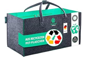 ‎FREEGREEN freegreen® GERMANY Einkaufstasche aus recycelten PET-Flaschen, 100% nachhaltig & umweltbewusst, Unzählige Anwendung als Einkaufskorb, Filztasche, Kaminholzkorb, Filzkorb, Nachhaltige Produkte