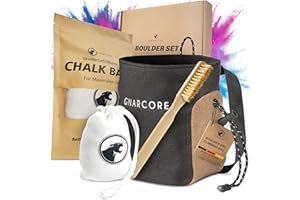 ‎GNARCORE GNARCORE® *NEU* Komplett Set aus Chalkbag, Chalk Ball und Boulder Bürste [als Set & einzeln] - Alles für die nächste Klettersession - Anfänger und Fortgeschrittene - Perfektes Bouldern Geschenk