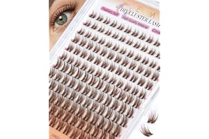 EMEDA Naturliga Brun klusterfransar Wispy DIY ögonfransförlängning Mörkbruna individuella Falska klusterfransar D-Curl Med Tr