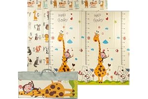 IBERIMARCAS Tappeto giochi bebe imbottito, pieghevole, spessore 1,5cm, 200x180cm, sensoriale, impermeabile, non tossico, tappeto reversibile. Tappetino versatile per bambini, perfetto per gattonare in sicurezza