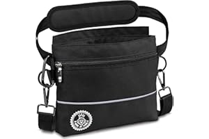 HUND IST KÖNIG Sac à friandises pour chien avec poche magnétique une main, 2 poches à fermeture éclair, poche intérieure amovible, bandoulières rembourrées, parfait pour le dressage des chiens