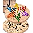 Jaques of London Chinese Checkers & Go Game | Family Wooden Games | Reversible Classic Games | Checkers Board Game with Go Game | Since 1795
