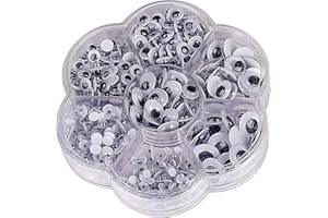HONGXIN-SHOP Yeux Mobiles Autocollant Wiggle Eyes pour DIY Craft Scrapbooking Accessoires Doll Making Toys Yeux Tailles Assorties 500 Pièces