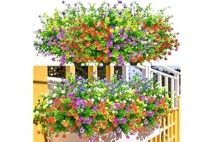 ‎KINISTY Kinisty 12 Bündel Kunstblumen Outdoor Wetterfest Künstliche Blumen wie Echt, Kunstpflanzen UV-beständig Balkonpflanze Plastikblumen für Außen Balkon Balkonkasten Garten Außenbereich