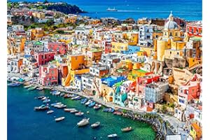 HUADADA Puzzle 1000 elementów, 1000 elementów, puzzle dla dorosłych i dzieci w wieku od 14 lat, Impossible Puzzle, prezent z motywem wyspy Procida