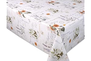 ‎BEAUTEX BEAUTEX Tischdecke aus Kunststoff, abwischbar, für den Garten, rund, oval, quadratisch, Provence, Größe wählbar (rechteckig 140 x 100 cm)
