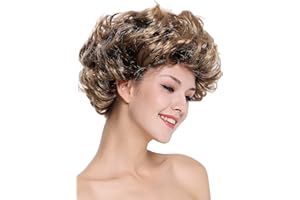 WIG ME UP - 91097-ZA4TZA7 Peluca señoras Mujer Carnaval Halloween Mezcla Moreno marrón, Rizado, Corto, Abuela Abuelita anciana 1980s