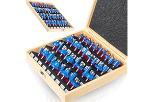 MAYLINEE-TECH MAYLINEE 6.35mm vástago broca para fresadora de superficie 37 PCS, CNC Spoilboard Superficie Enrutador Brocas para fresado de madera herramienta de carpintería (1/4-MN)