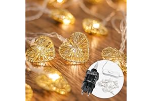 COBUS CozyHome Guirnalda luces interior Corazón - 5 metros & 20 LED blanco cálido I Con enchufe I Luces decorativas habitacion I Fairy lights decoracion Luz led hadas Luzes I Luces led pequeñas Girnaldas