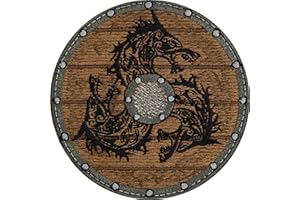 EXPRESS-STICKEREI Viking Patches Iron on Viking Shield Viking Accessories for Men/Women | Dragon Patches Iron on Viking Tactical Morale Patches for Viking Costume Men | 75x75 mm