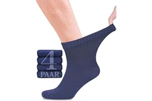 Fiera Besa Diabetiker Bambus-Socken mit Lycra für Herren: Knöchelhoch; ohne Naht am Ansatz der Zehennägel; 4 Paar