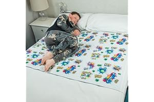 Bedwetz Potty Training Bed Pads | 100% Waterproof Mattress Protector | Bedwetting Sheets, size fits Double Beds | Non Slip Mat with Side Wing Tucks | UK Brand | Graffiti