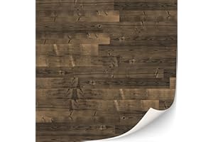 TEXTURKONTOR 3 hojas de suelo autoadhesivas para casas de muñecas, escala 1:12 (rústico)
