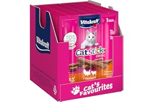 Vitakraft Cat-Stick mini - Friandise pour Chat à la Dinde et à l'Agneau - 20 x 3 sticks