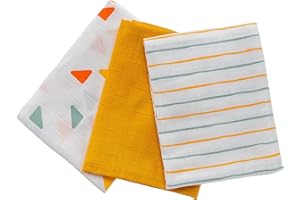 ‎LALOONA BABY BEDDING LaLoona Mullwindeln 3er Pack 70x70 cm - 3 Stück weiche Mulltücher & Spucktücher, OEKO-TEX® Standard 100 geprüfte Baby Stoffwindeln bunt aus 100% Baumwolle (Gelb)