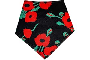 SPOILT ROTTEN PETS Red Poppy Design Fabric S3 Remembrance Veterans Day Dog Bandana (Medium Dogs Labradors, Dalmatians & Staffies)