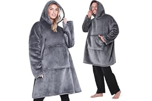 CityComfort Wearable Blanket Oversized Hoodie for Women and Men Fleece Hooded Blanket with Sleeves Soft Warm