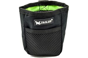 PROtastic dog treat bag - handsfree treat bag, fully lined with hook and loop fastening for easy access. Clip to attach to waist belt with front pocket for whistle or poo bags.